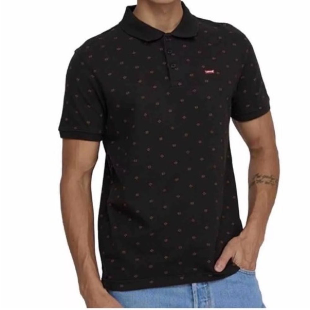 Levi’s NWT Polo Button Up  Collared Short Sleeve Shirt Brown Pattern Size 3XL